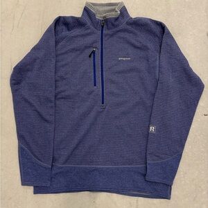 Patagonia Gray and Navy Grid Fleece